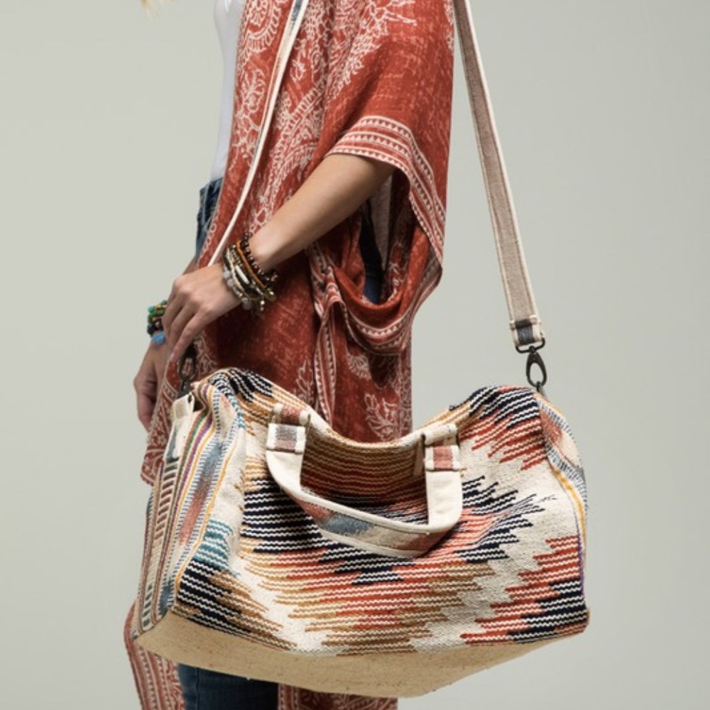 SOLD OUT Multicolor Handmade Desert Rose Ethnic Western Pattern Large Travel - Picture 6 of 9